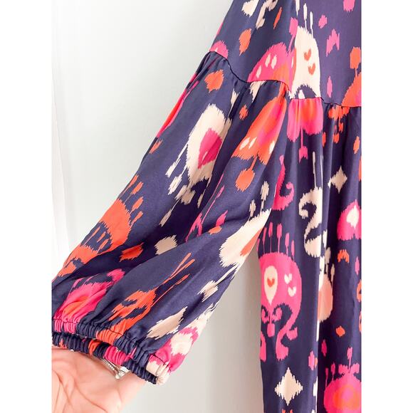 Vilagallo | Kira Lombok Dress | Navy Ikat | US Sz 8 / Sz 40 - Picture 6 of 10